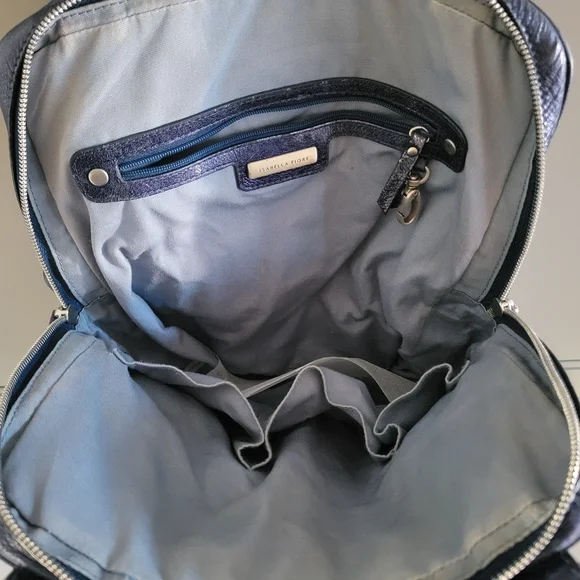 Isabella Fiore Elegant Tassel Metallic Blue Women's Bag 13X14X4 - Picture 6 of 8